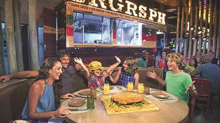 Delightful family time with a giant cheeseburger at nickelodeon resort in Punta Cana, Dominican Republic | Karisma Hotels & Resorts®