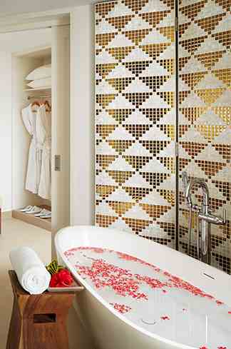 Soothing bath with roses at azul beach resort negril jamaica