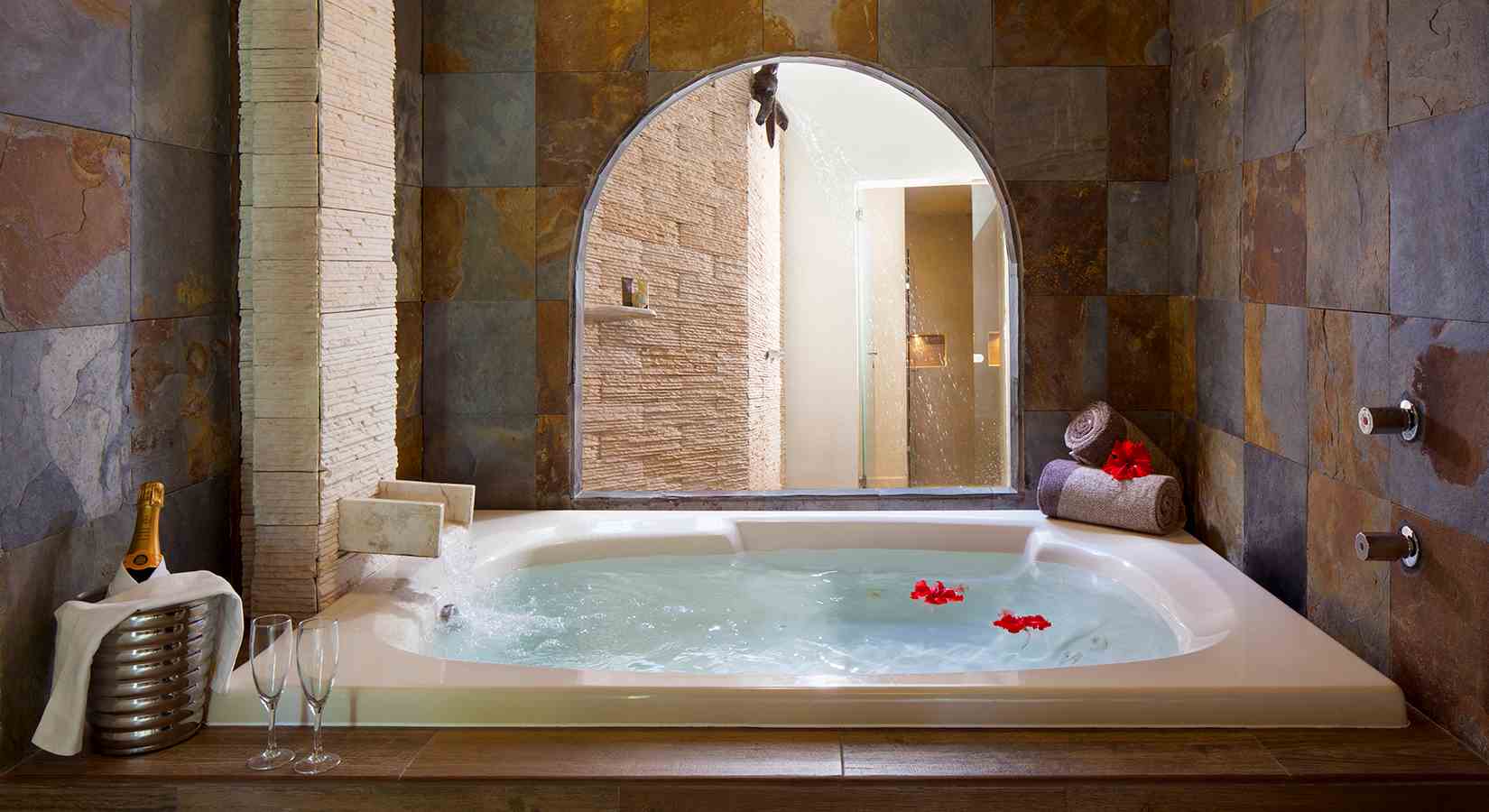 Enjoy a bath in your suite at the best mexico vacations all inclusive resort | El Dorado Casitas Royale | Riviera Maya